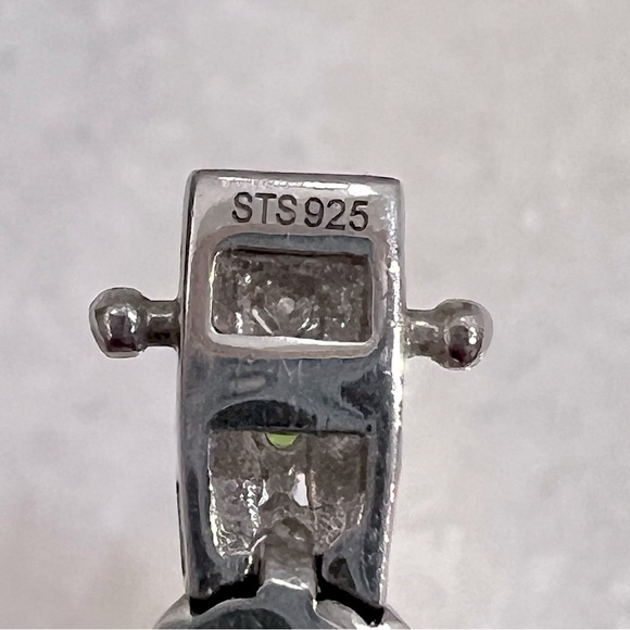 Shungite Multigemstone Sterling Silver Box Lock Clasp Closure Bracelet - Picture 10 of 11